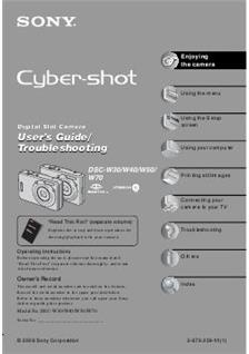 Sony Cyber-shot W40 manual. Camera Instructions.